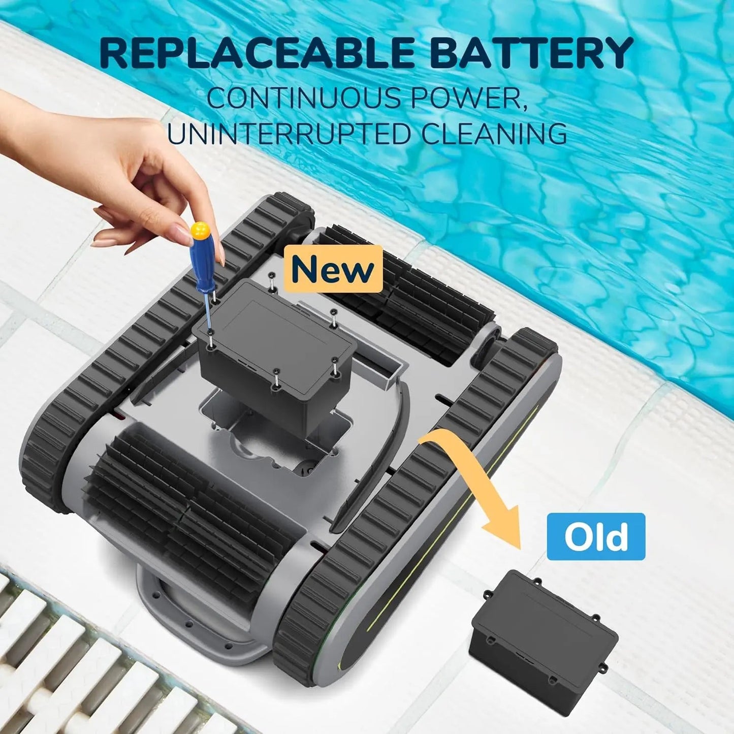 New TORK-X PC09 Cordless Robotic Pool Vacuum - App controlled