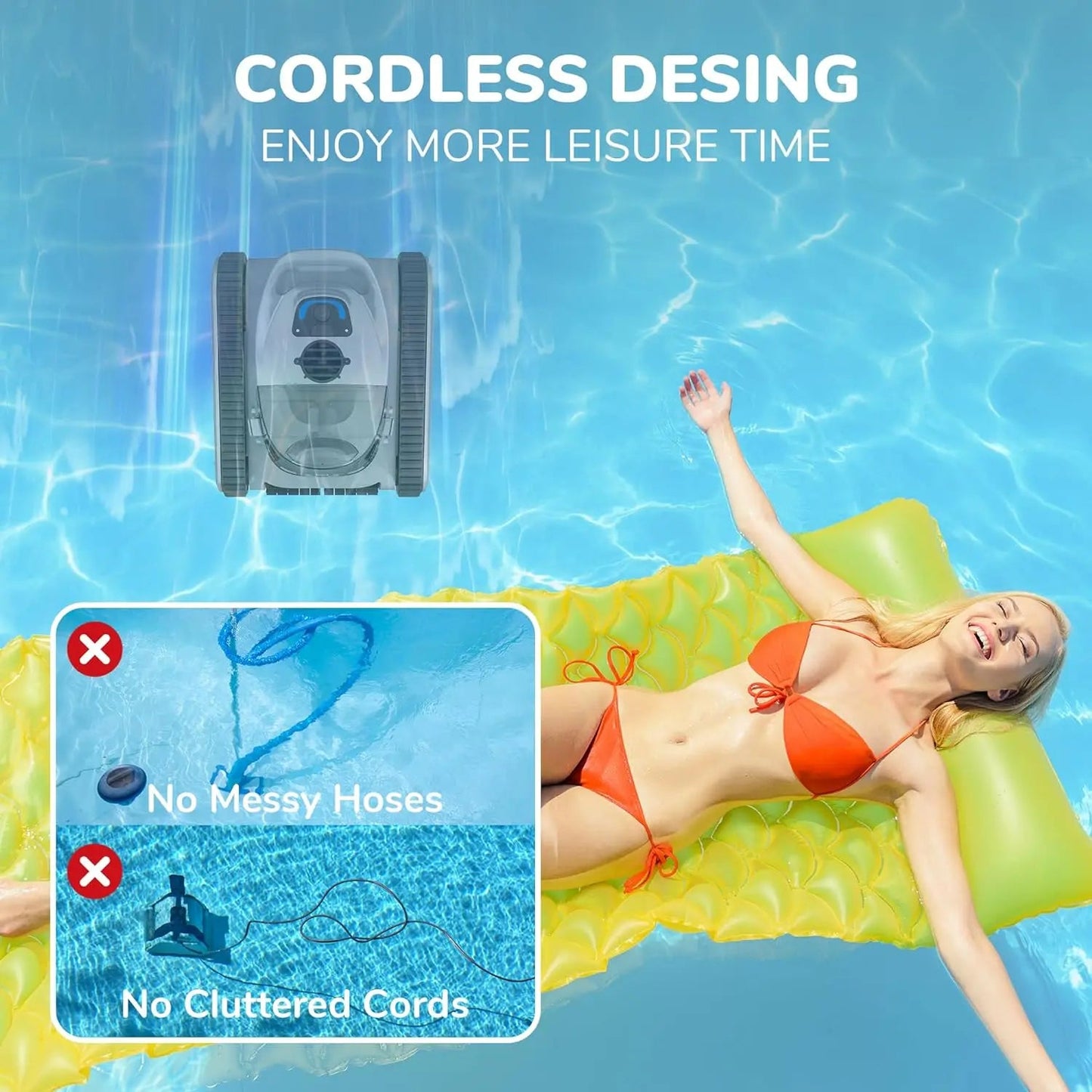 New TORK-X PC09 Cordless Robotic Pool Vacuum - App controlled