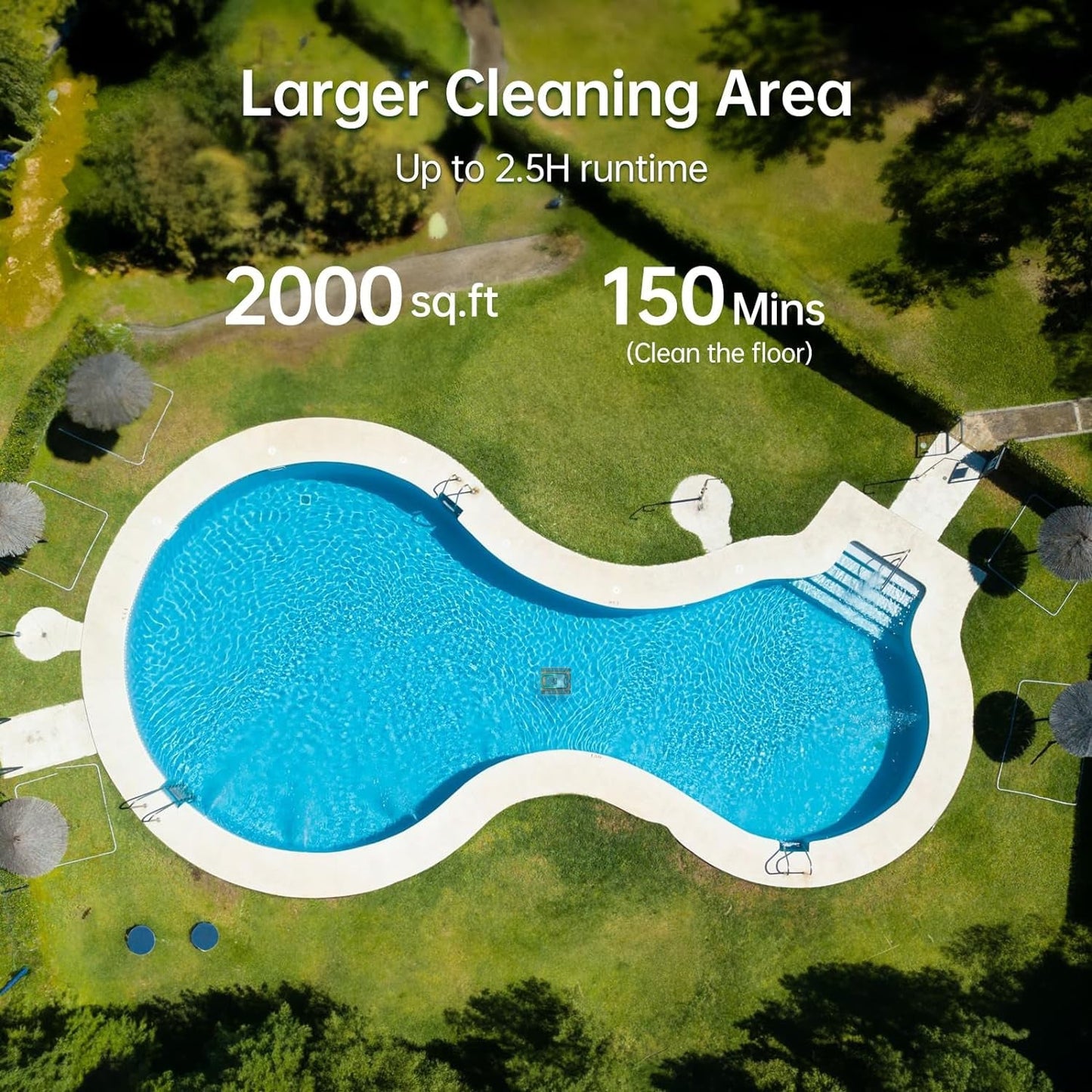 New TORK-X PC09 Cordless Robotic Pool Vacuum - App controlled